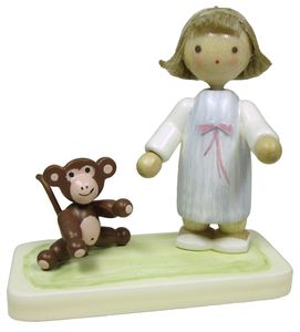 Flade Mädchen mit Äffchen (WWF)  (Flade 5256) Mädchen mit Äffchen. 